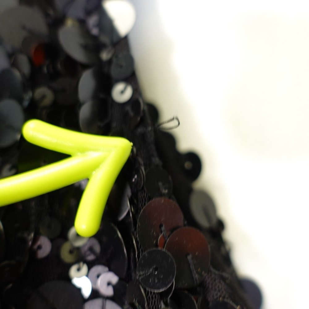 Scala Dress Small Black Mini Bodycon One Shoulder Sequin Party Evening Allover - Picture 9 of 11